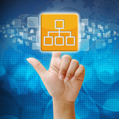 In press network icon on touch screen interface