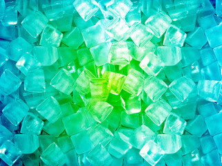 green blue ice cubes