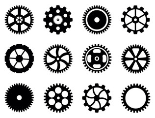 Cogwheels (gear wheels) of different design.