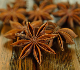 Anise on a brown table