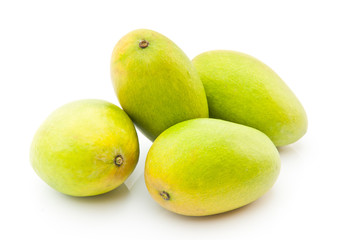yellow mango on white background