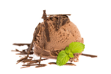 Eiskugeln: Schokolade und Minze