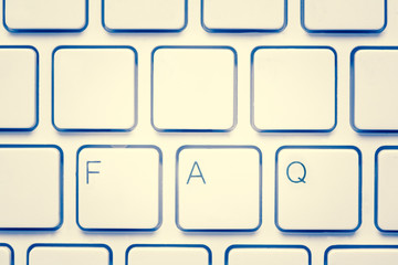 Blank keyboard with FAQ
