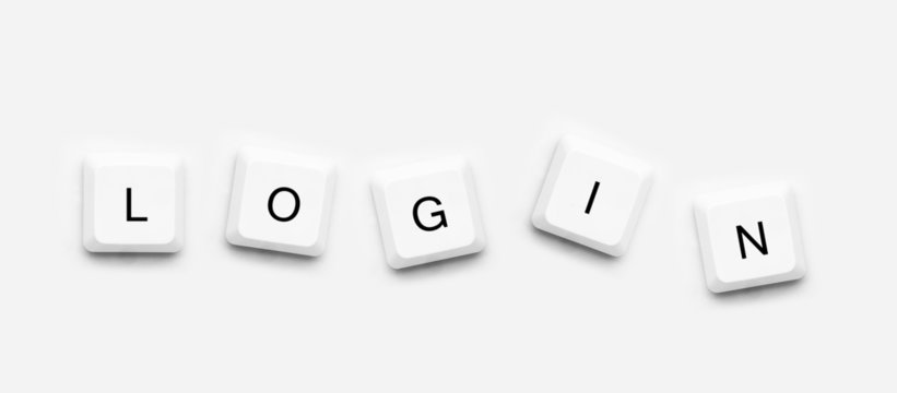 Buttons spelling out login