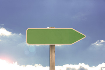 Empty green road sign