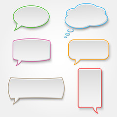 Collection of colorful speech bubbles
