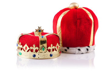 King crowns isolated on the white