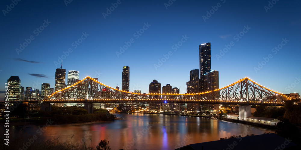 Wall mural brisbane skyline at dusk