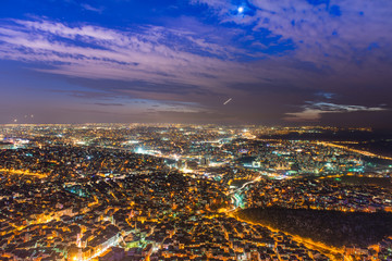 Fototapeta premium Istanbul at night .View from Sapphire skyscraper.
