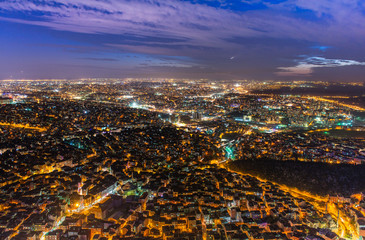 Fototapeta na wymiar Istanbul at night .View from Sapphire skyscraper.