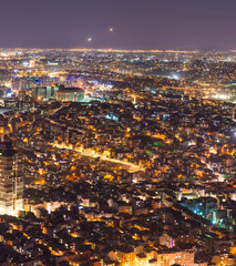 Istanbul at night .View from Sapphire skyscraper.