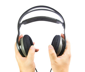 Fototapeta na wymiar Headphones on a White Background
