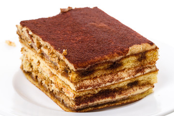 Tiramisu on white