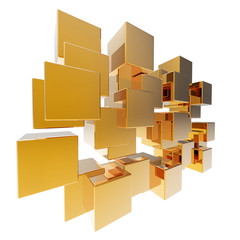 Fototapeta premium Abstract gold cubes design