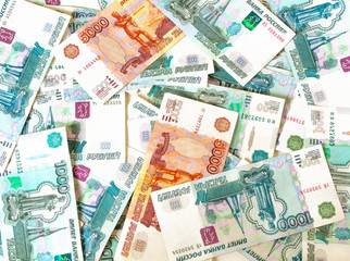 Ruble bills background