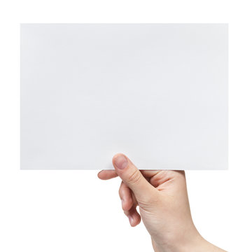 Female Teen Hand Holding Blank Paper A5 Sheet