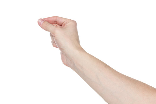 adult man hand to hold paper card