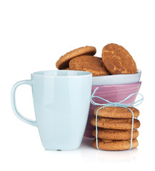 Coffee cup with homemade cookies