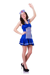 Woman sailor in marine concept