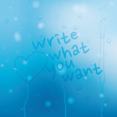 Blue water drops grunge background