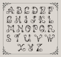Calligraphic alphabet