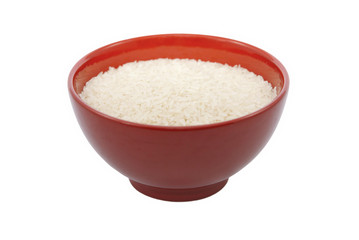 Rice in Red Bowl