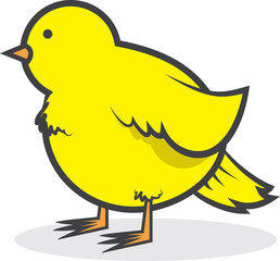 Isolated chubby yellow canary bird