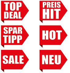 Ecken Slogans - Top Deal - Spartipp - Sale - Neu