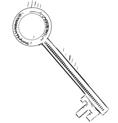 Vintage sketch key vector illustration