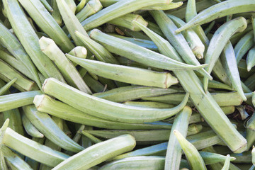 Okra Closeup Background