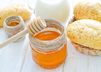 honey,bread and milk