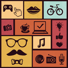 Vector set with trendy hipster icons