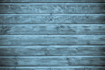 Naklejka na ściany i meble Blue wood plank wall texture background