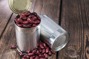 Can with Kidney Beans on wood