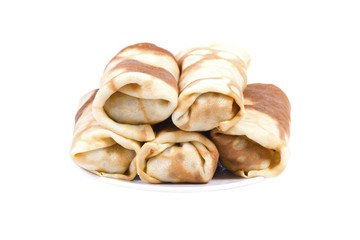 Homemade pancakes with meat