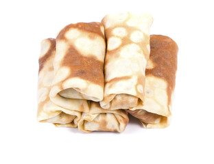 Homemade pancakes with meat