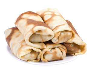 Homemade pancakes with meat