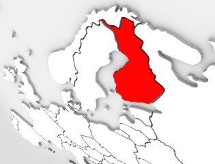 Finland Abstract 3D Map Country Europe Scandinavian Region