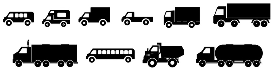 Camions en 10 icônes
