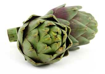 Obraz premium two artichoke over white