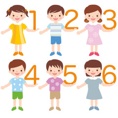 数字を持つ子供たち　A child with a number