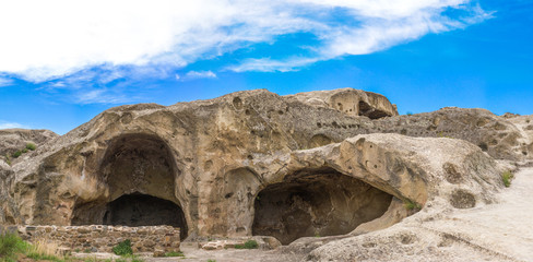 panorama of mountains Uplistsikhe in Caucasus region, Georgia