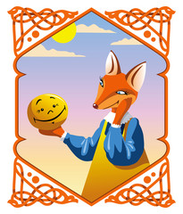The little Bun and the Fox, vector illustration