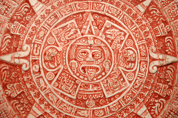 Fototapeta na wymiar Calendrier maya en terre cuite