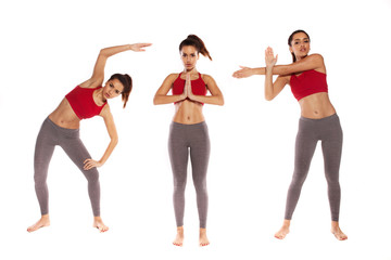 Obraz na płótnie Canvas Three yoga positions