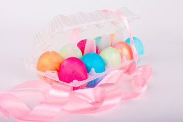 Easter eggs in a basket