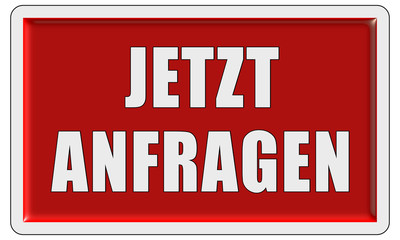 Glassy Button rot eckig JETZT ANFRAGEN