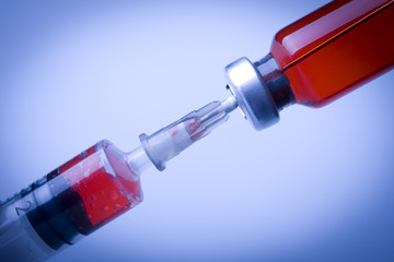 Medicine syringe and vial
