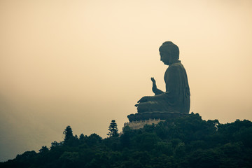 Naklejka premium Budda Tian Tan na wyspie Lantau