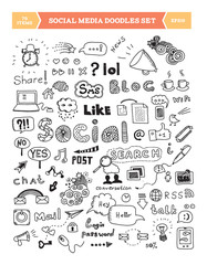 Social media doodle elements set